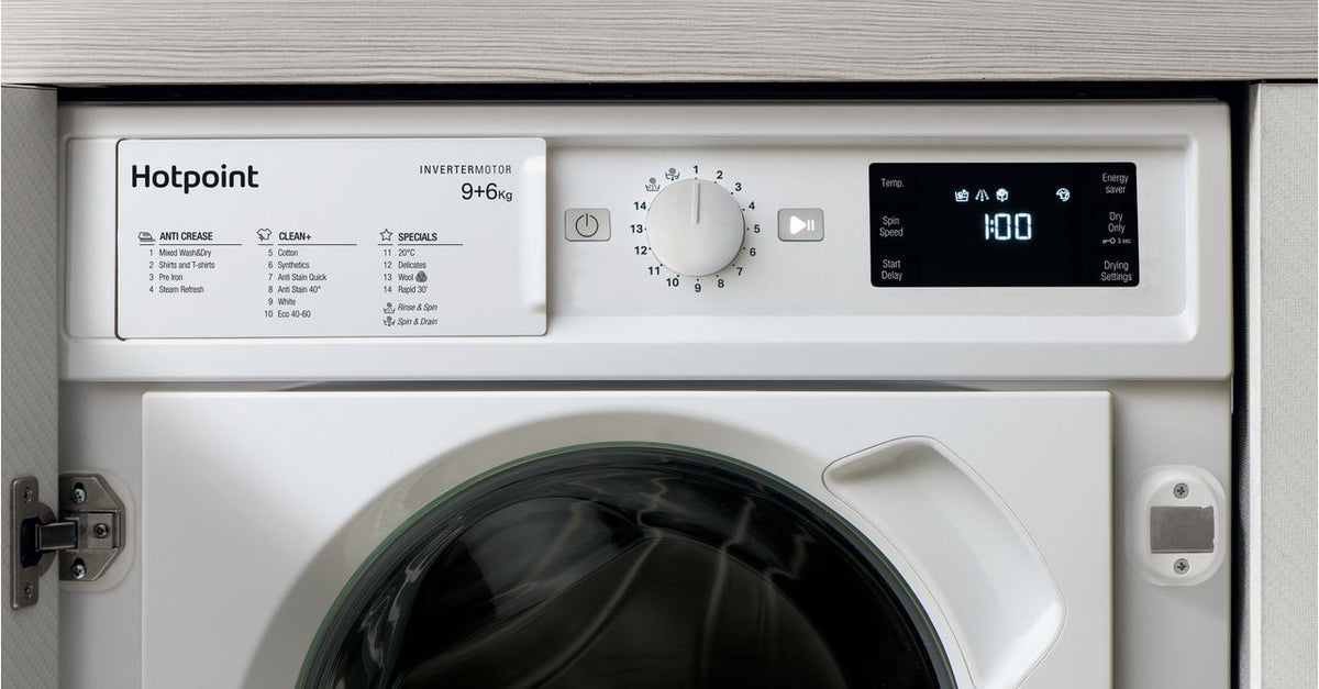 Hotpoint BIWDHG961485UK Integrated 9Kg - 6Kg Washer Dryer with 1400 rpm - White - D Rated