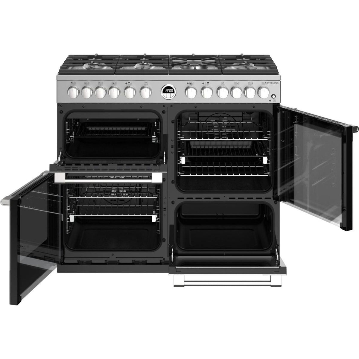 Stoves Sterling ST STER S1000DF MK22 SS 100cm Dual Fuel Range Cooker - Stainless Steel - A Rated