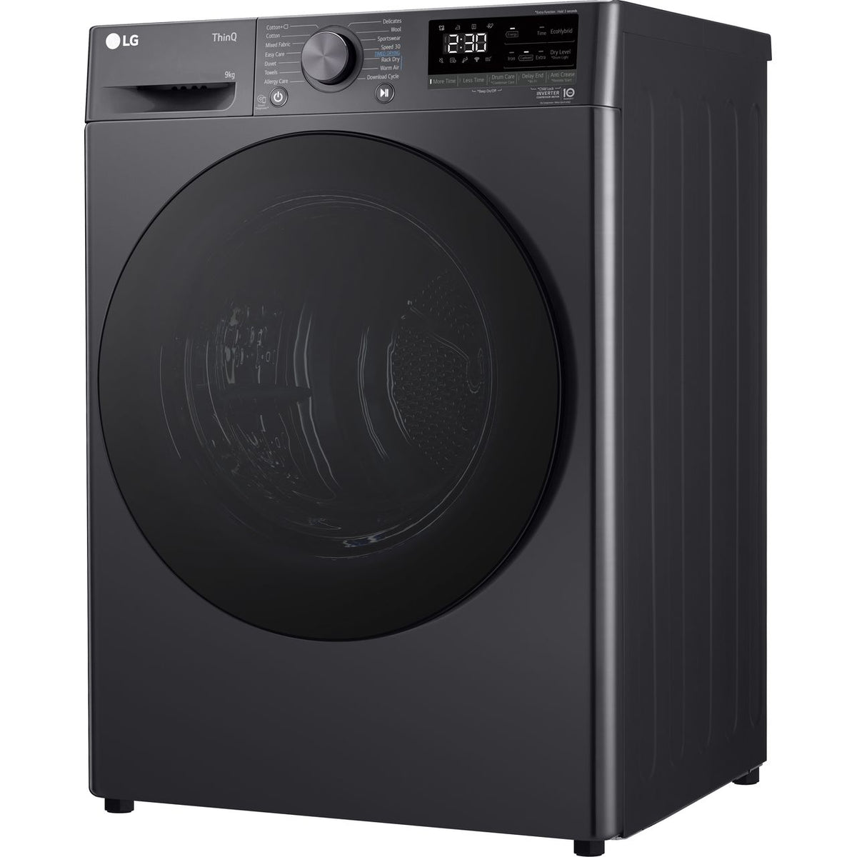 LG Dual Dry™ FDV709GN Wifi Connected 9Kg Heat Pump Tumble Dryer - Slate Grey - A++ Rated