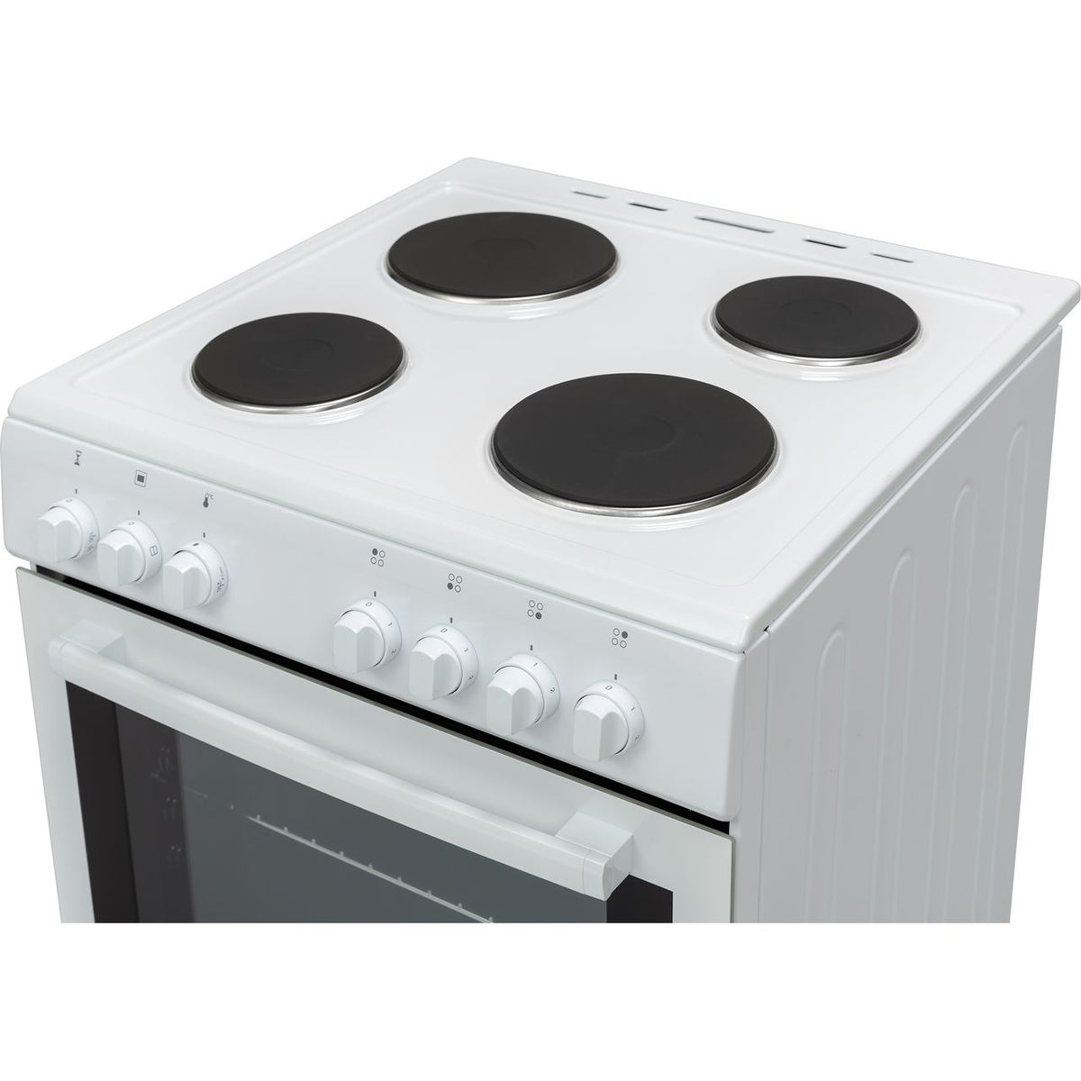 Electra BEF60SEW 60cm Electric Cooker with Solid Plate Hob - White - A Rated