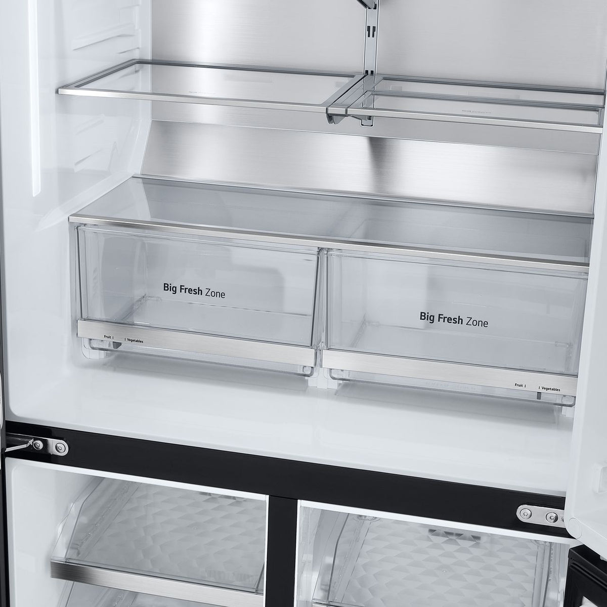 LG InstaView™ GMG960EVJE Wifi Connected Plumbed Frost Free American Fridge Freezer - Matte Black - E Rated