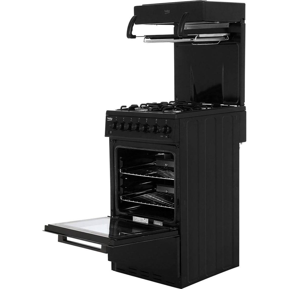 Beko KA52NEK 50cm Gas Cooker with Full Width Gas Grill - Black - A Rated