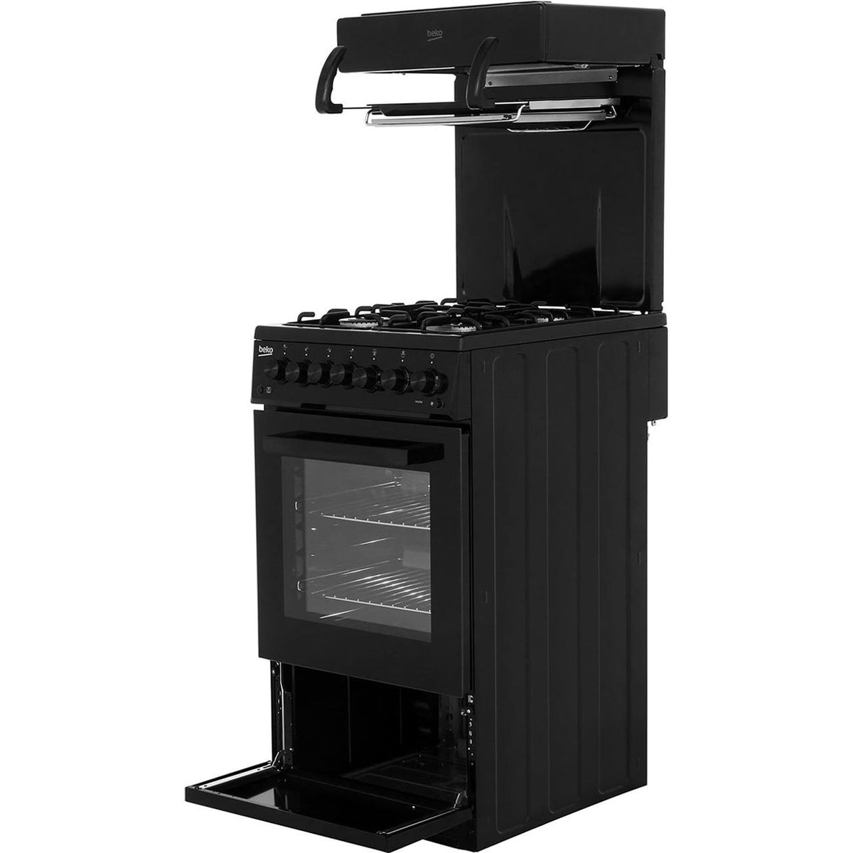 Beko KA52NEK 50cm Gas Cooker with Full Width Gas Grill - Black - A Rated