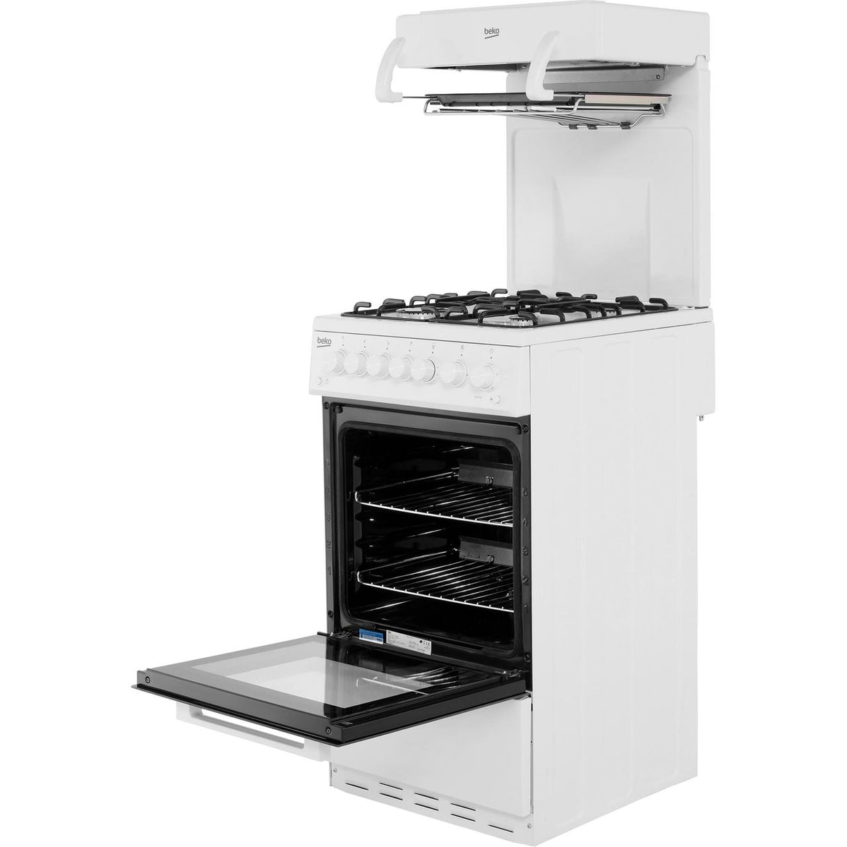 Beko KA52NEW 50cm Gas Cooker with Full Width Gas Grill - White - A Rated