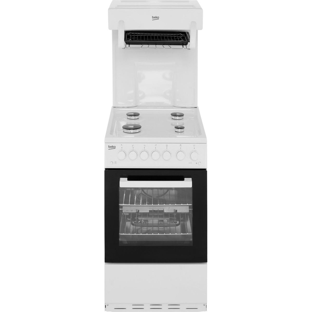 Beko KA52NEW 50cm Gas Cooker with Full Width Gas Grill - White - A Rated