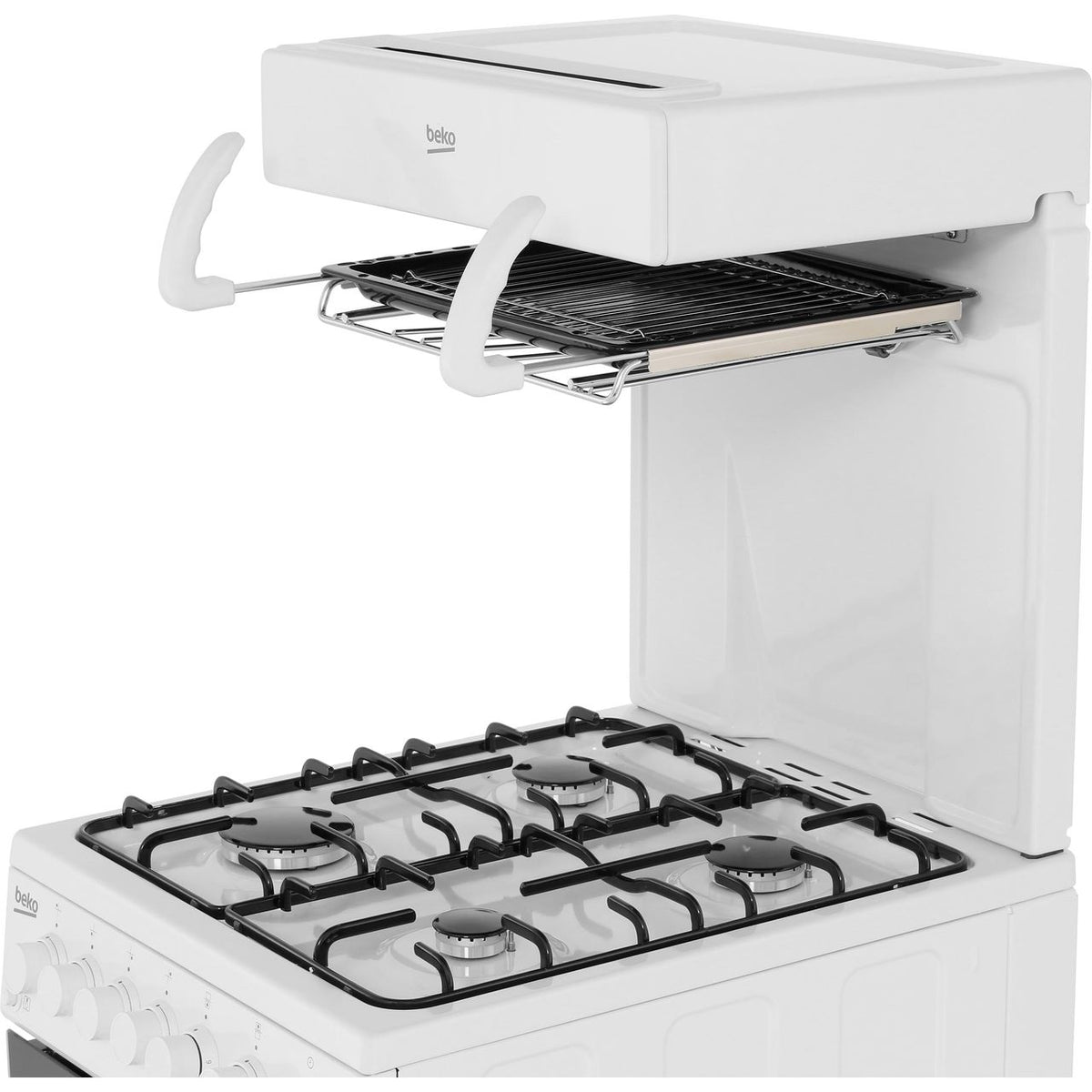 Beko KA52NEW 50cm Gas Cooker with Full Width Gas Grill - White - A Rated