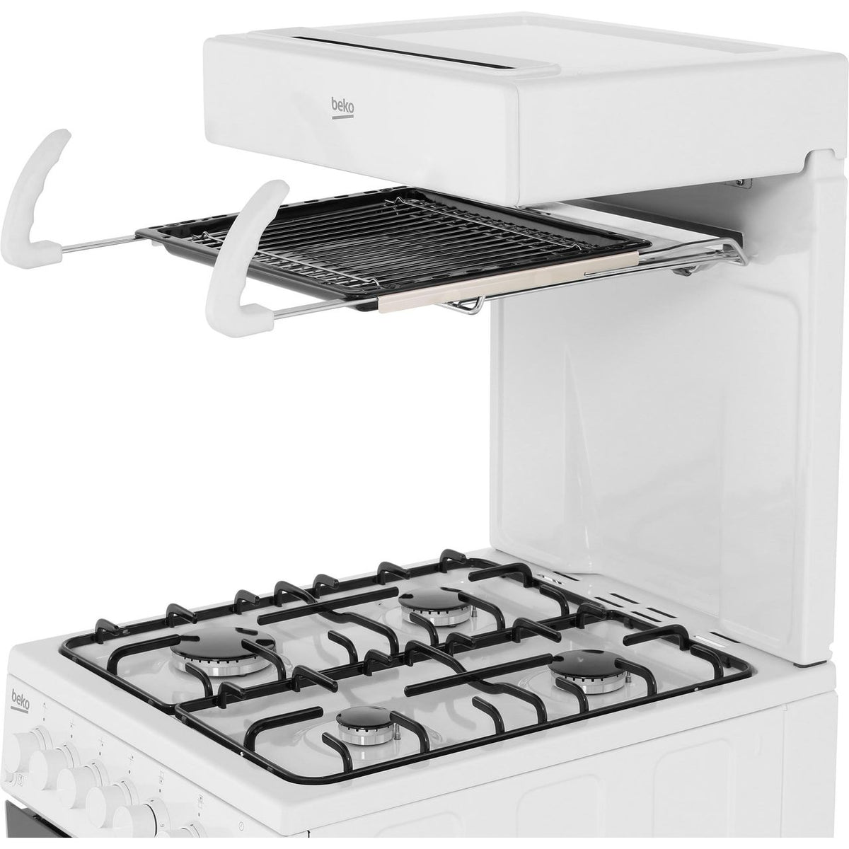 Beko KA52NEW 50cm Gas Cooker with Full Width Gas Grill - White - A Rated