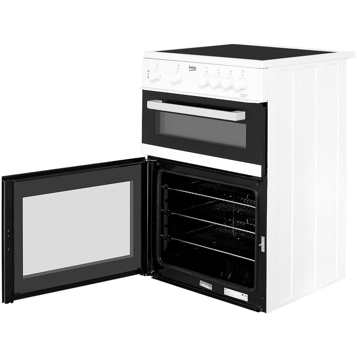 Beko KDC611W 60cm Electric Cooker with Ceramic Hob - White - A-A Rated