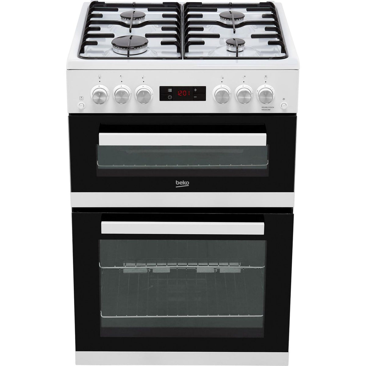 Beko KDG653W 60cm Gas Cooker with Full Width Gas Grill - White - A+-A Rated