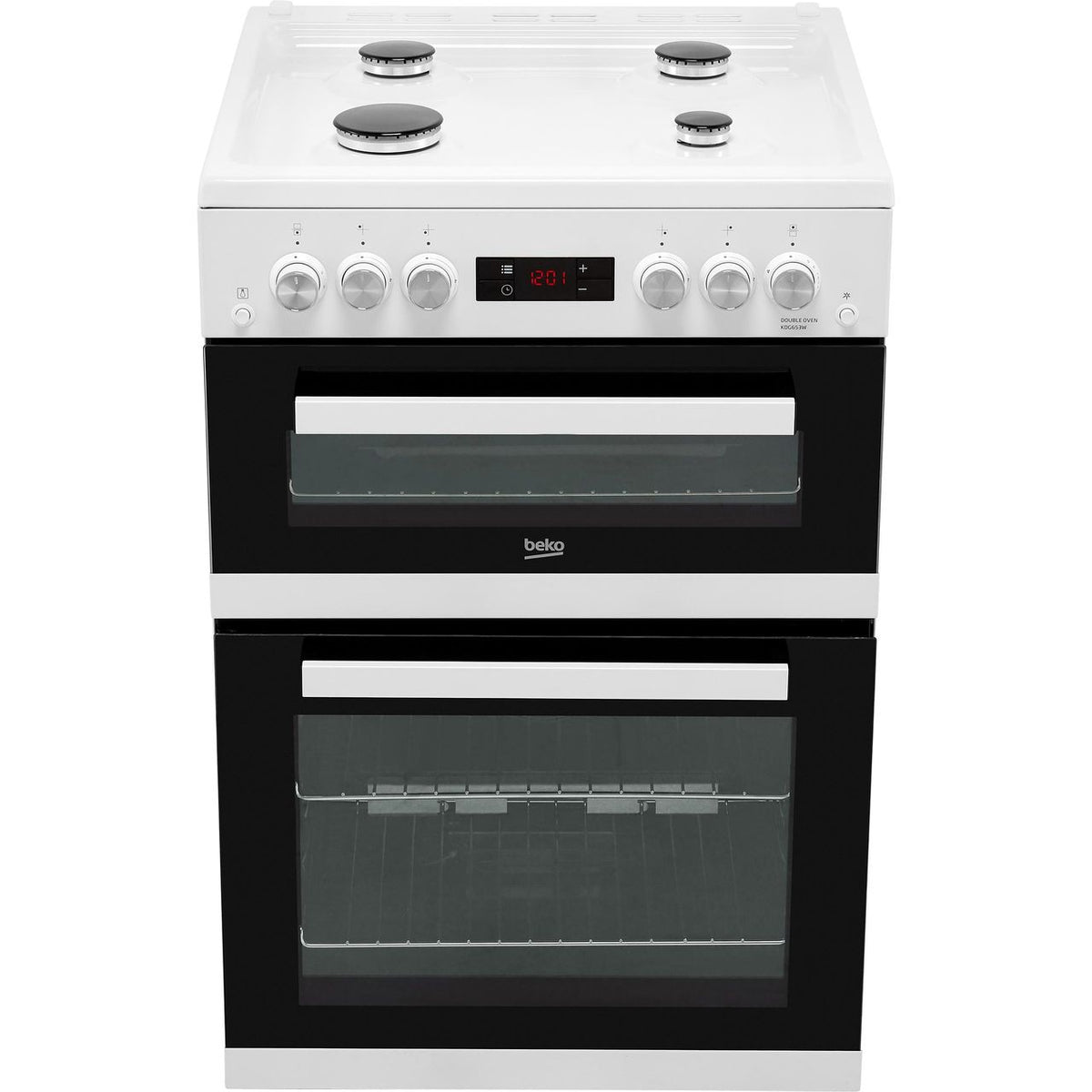 Beko KDG653W 60cm Gas Cooker with Full Width Gas Grill - White - A+-A Rated