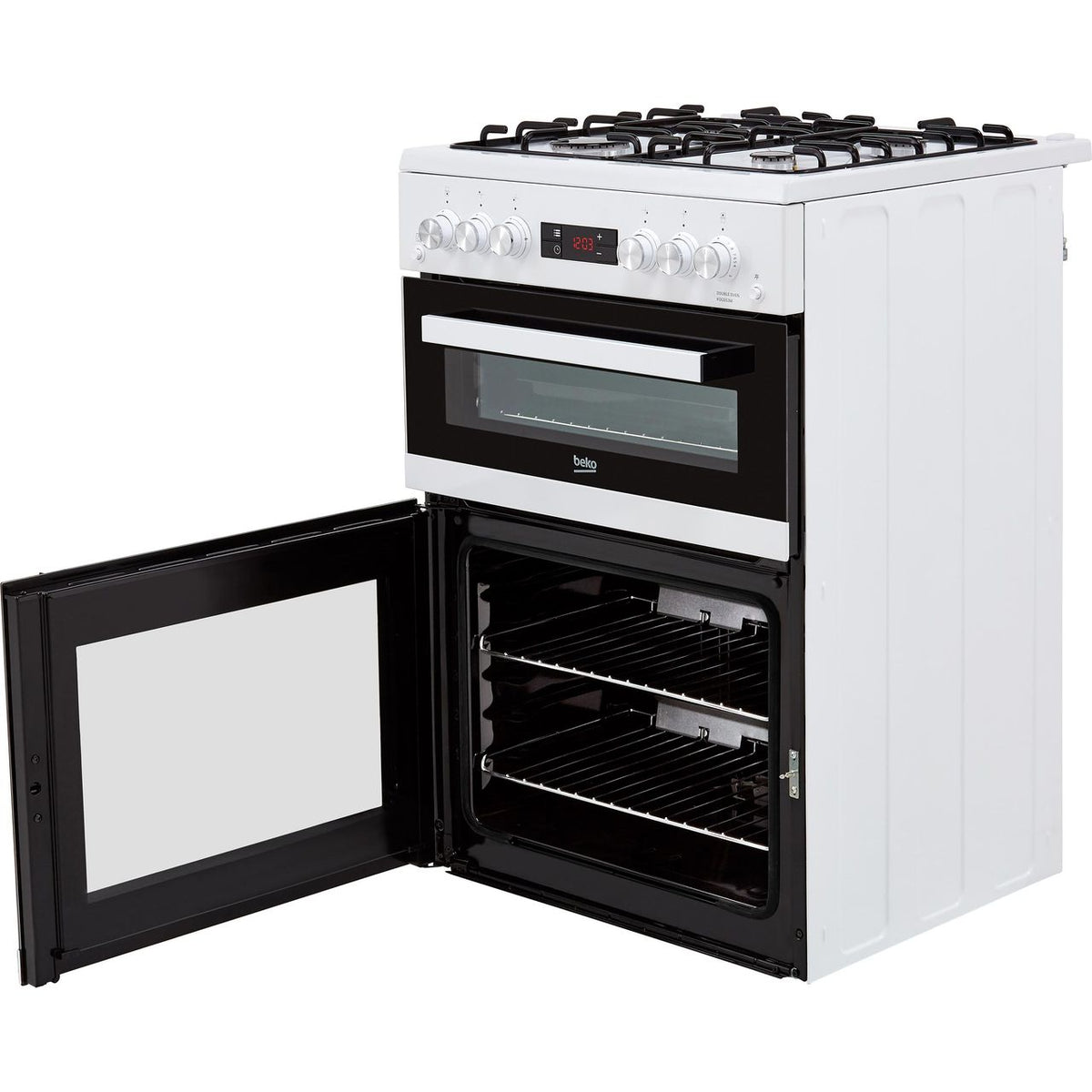 Beko KDG653W 60cm Gas Cooker with Full Width Gas Grill - White - A+-A Rated