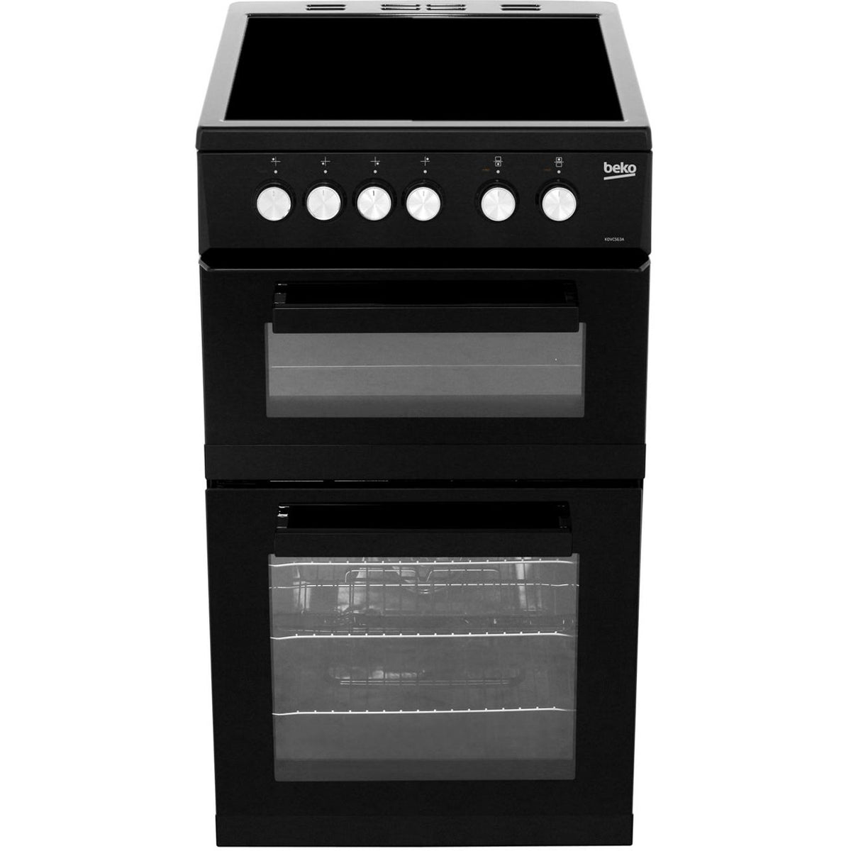 Beko KDVC563AK 50cm Electric Cooker with Ceramic Hob - Black - A-A Rated