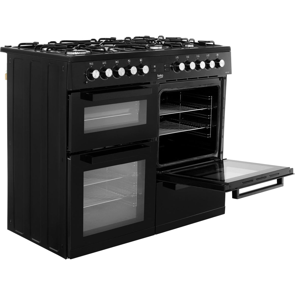 Beko KDVF100K 100cm Dual Fuel Range Cooker - Black - A-A Rated