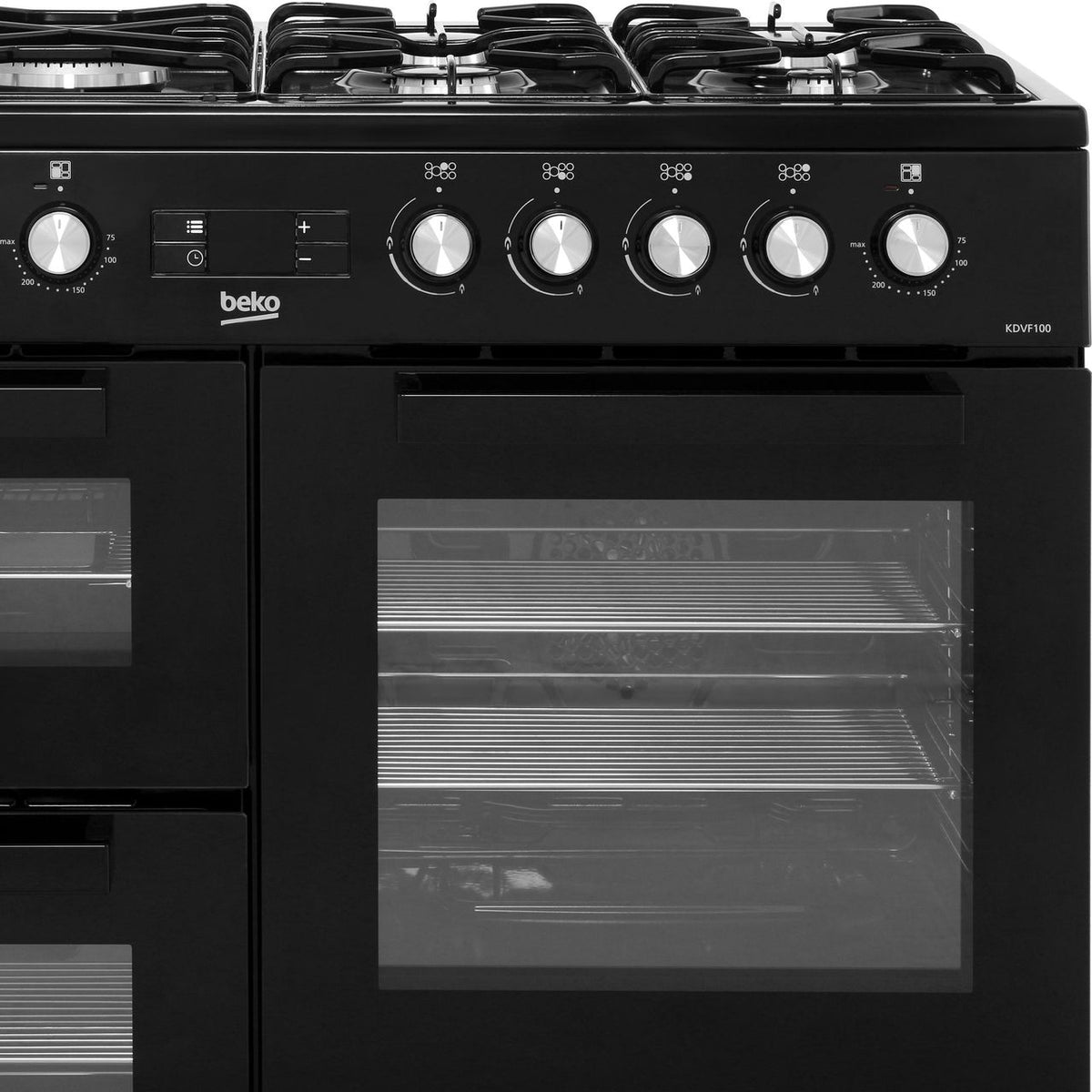 Beko KDVF100K 100cm Dual Fuel Range Cooker - Black - A-A Rated