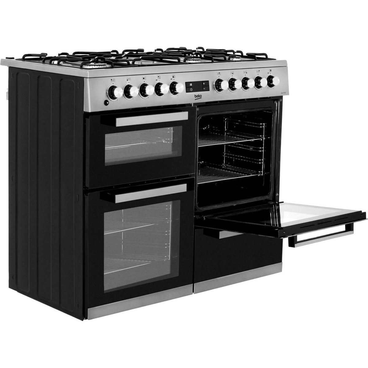 Beko KDVF100X 100cm Dual Fuel Range Cooker - Stainless Steel - A-A Rated