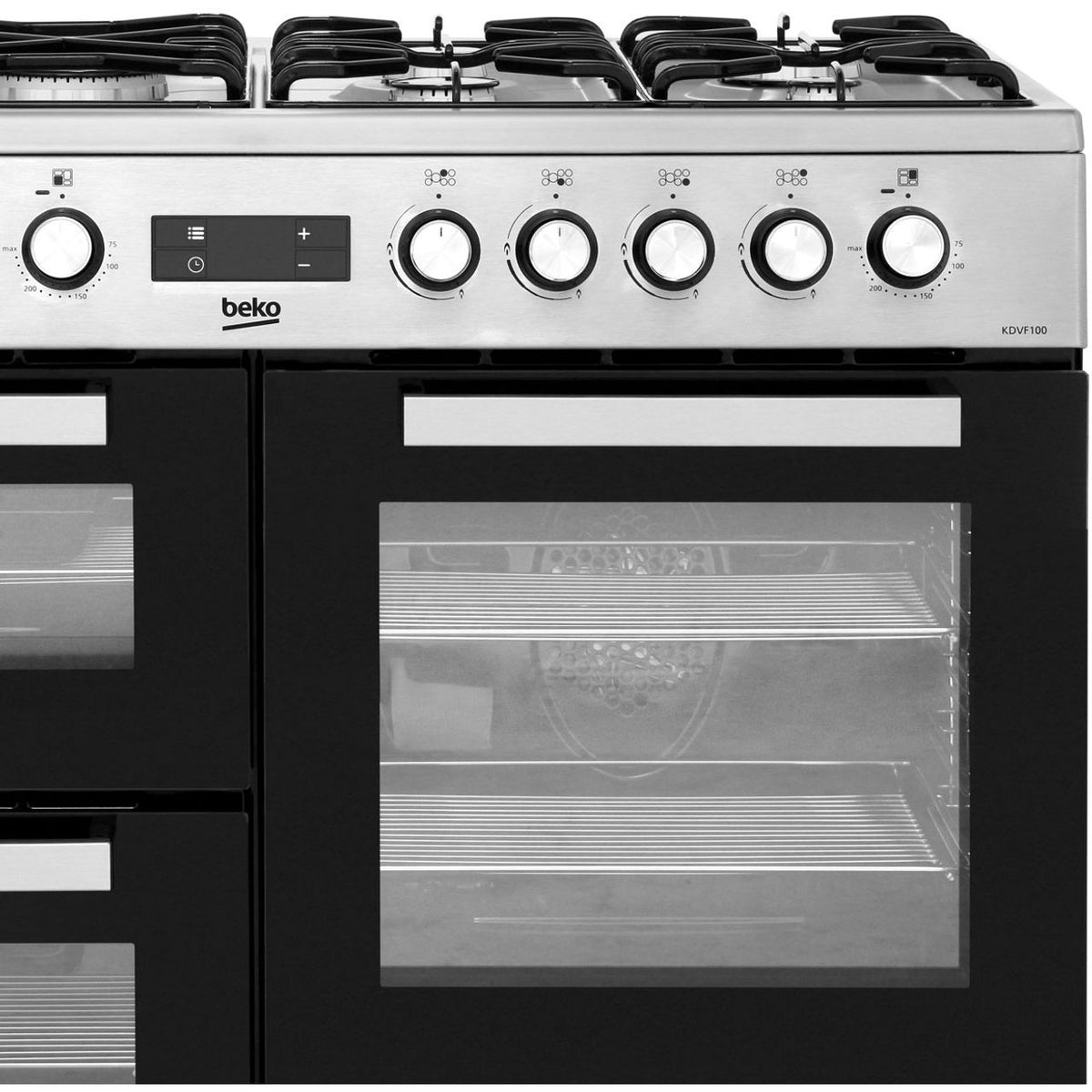 Beko KDVF100X 100cm Dual Fuel Range Cooker - Stainless Steel - A-A Rated