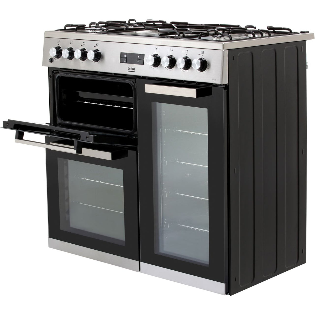 Beko KDVF90X 90cm Dual Fuel Range Cooker - Stainless Steel - A-A Rated