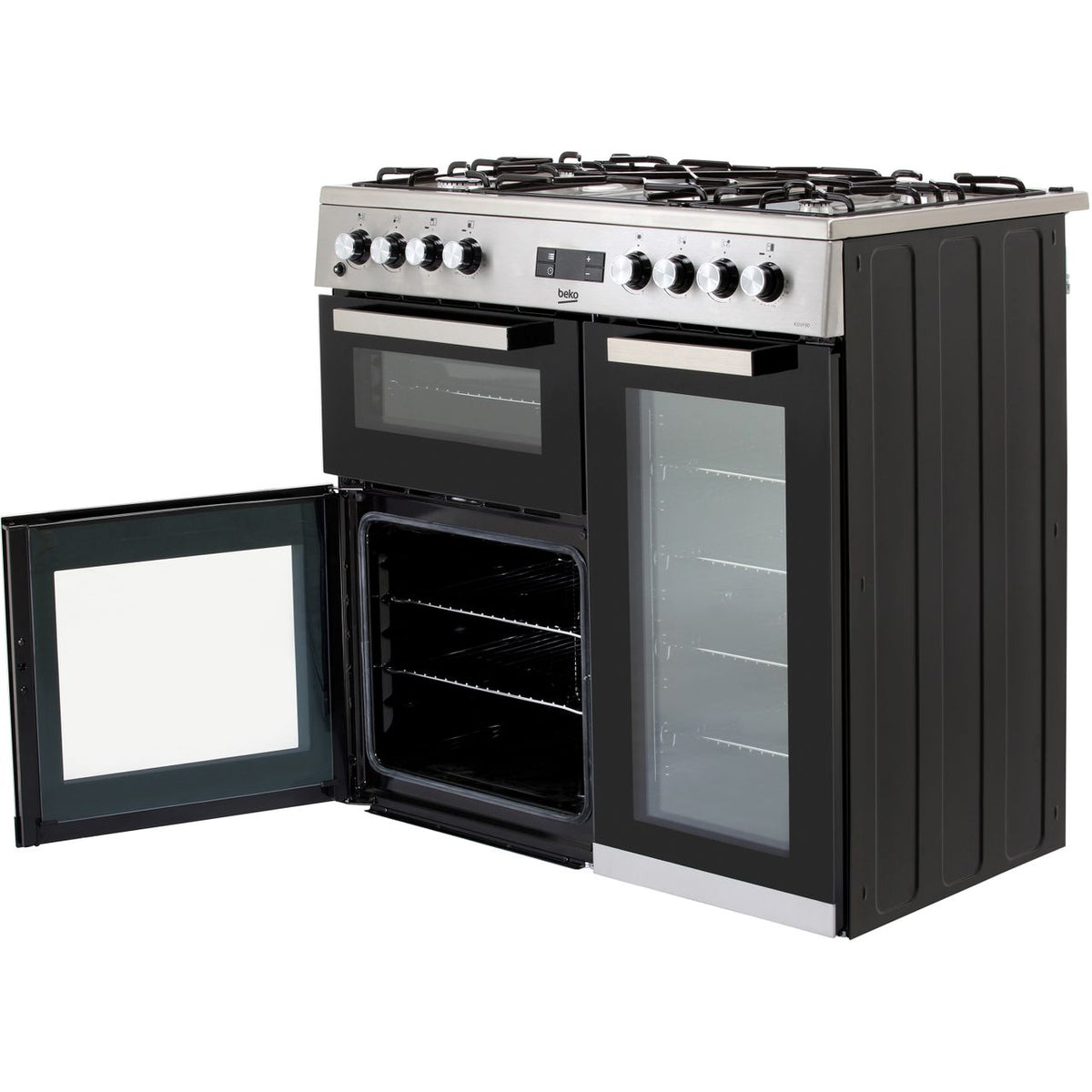 Beko KDVF90X 90cm Dual Fuel Range Cooker - Stainless Steel - A-A Rated