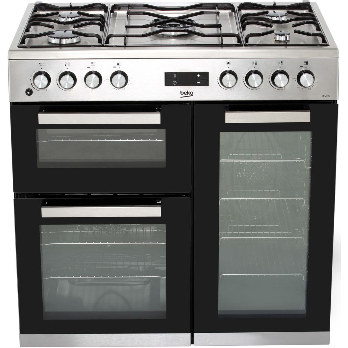 Beko KDVF90X 90cm Dual Fuel Range Cooker - Stainless Steel - A-A Rated