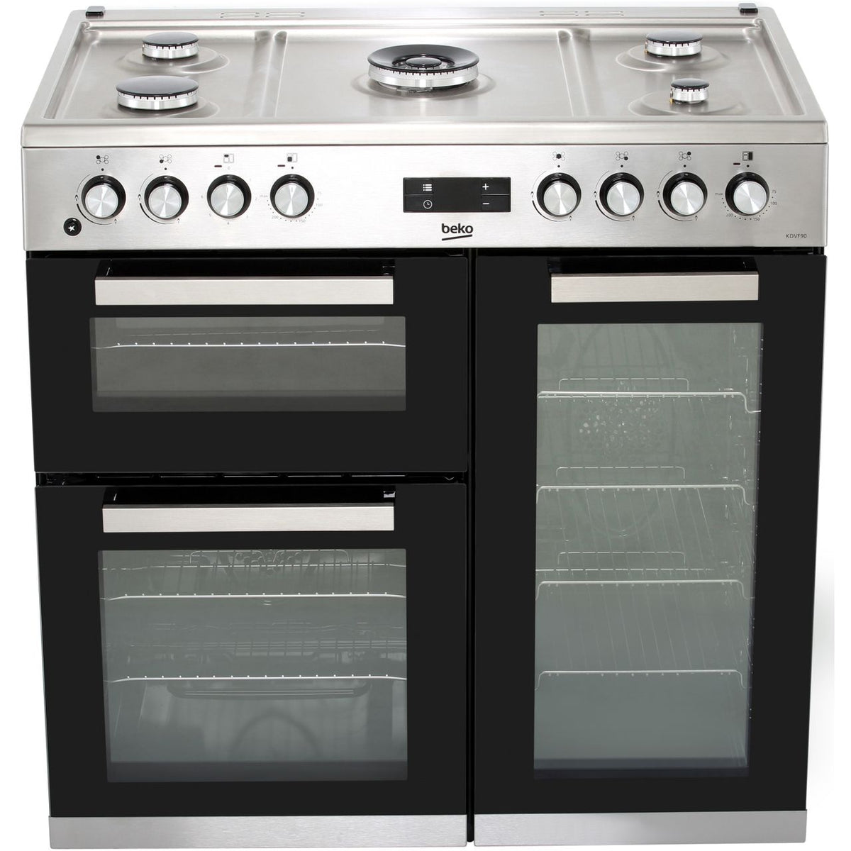 Beko KDVF90X 90cm Dual Fuel Range Cooker - Stainless Steel - A-A Rated