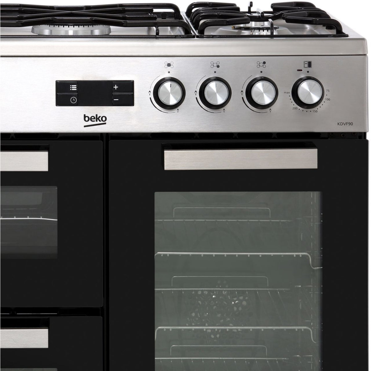 Beko KDVF90X 90cm Dual Fuel Range Cooker - Stainless Steel - A-A Rated