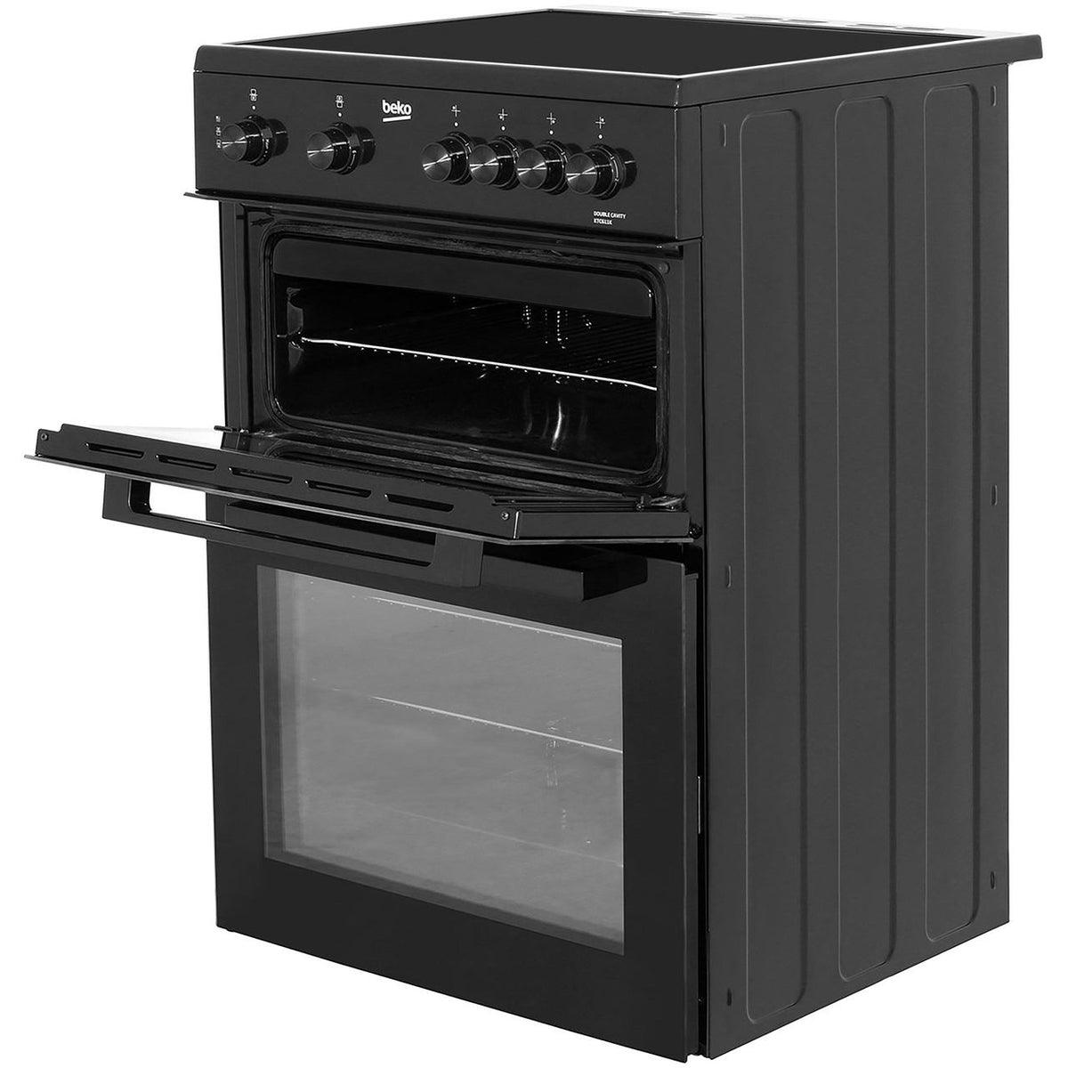 Beko KTC611K 60cm Electric Cooker with Ceramic Hob - Black - A Rated