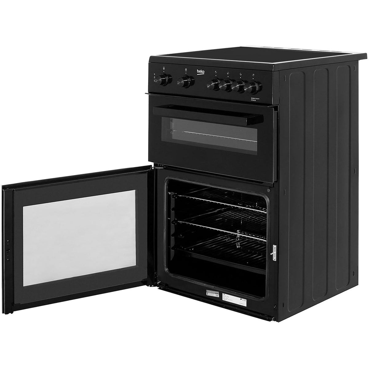 Beko KTC611K 60cm Electric Cooker with Ceramic Hob - Black - A Rated