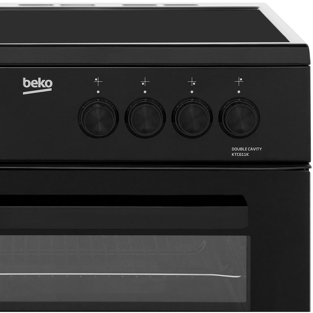 Beko KTC611K 60cm Electric Cooker with Ceramic Hob - Black - A Rated