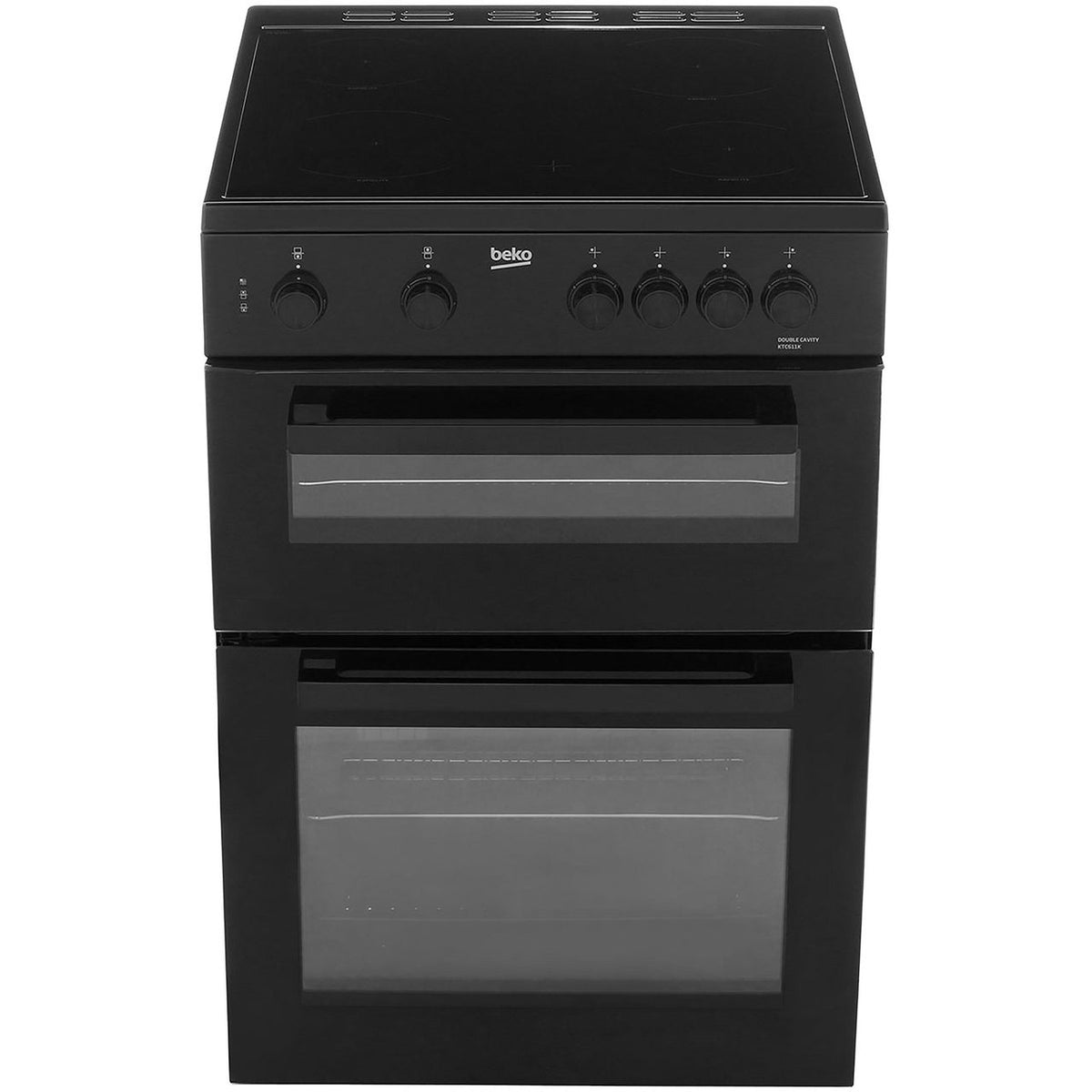 Beko KTC611K 60cm Electric Cooker with Ceramic Hob - Black - A Rated