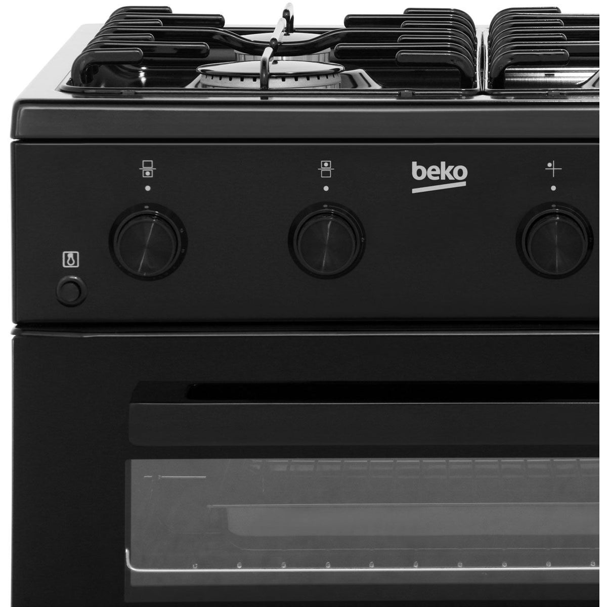 Beko KTG611K 60cm Gas Cooker with Full Width Gas Grill - Black - A+ Rated