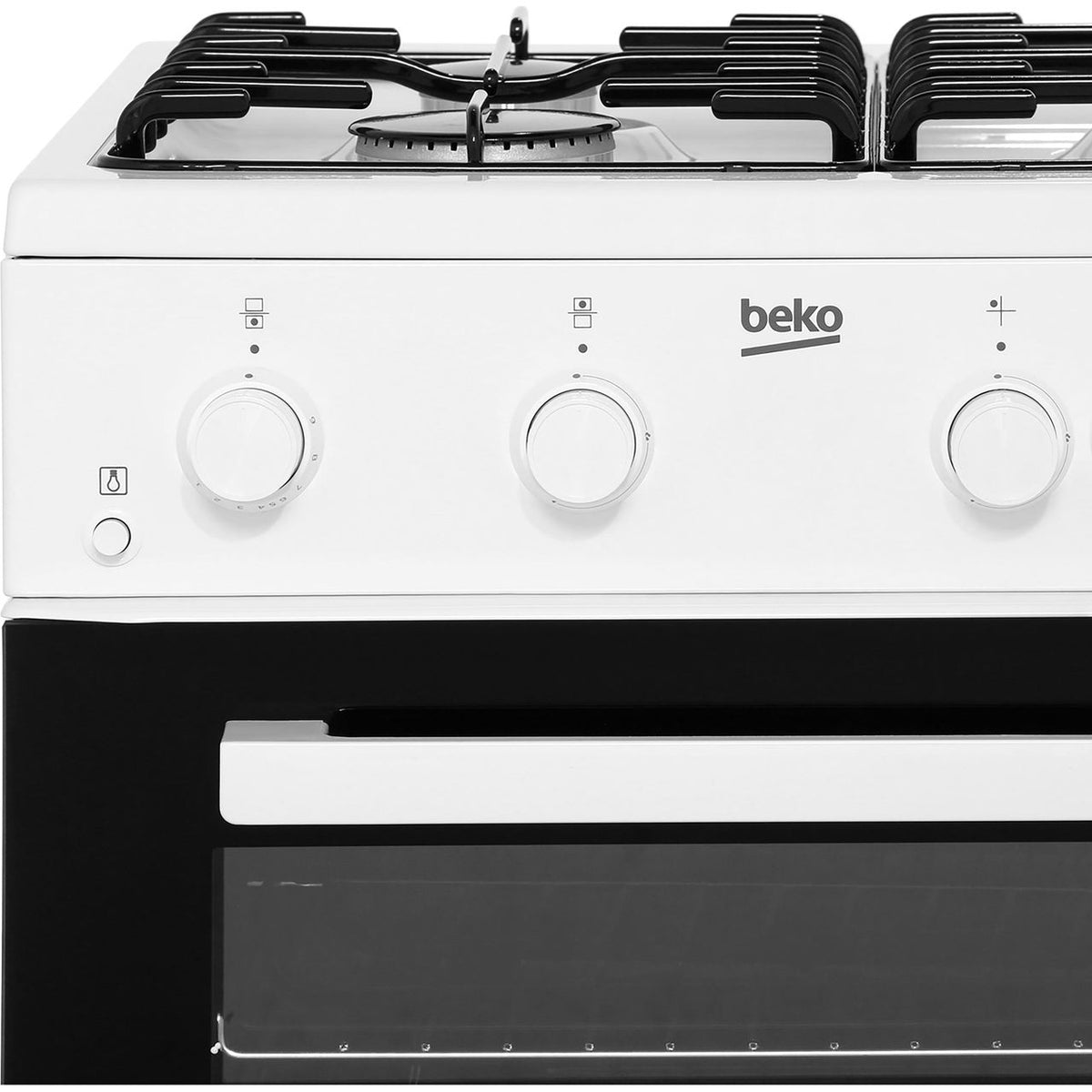 Beko KTG611W 60cm Gas Cooker with Full Width Gas Grill - White - A+ Rated