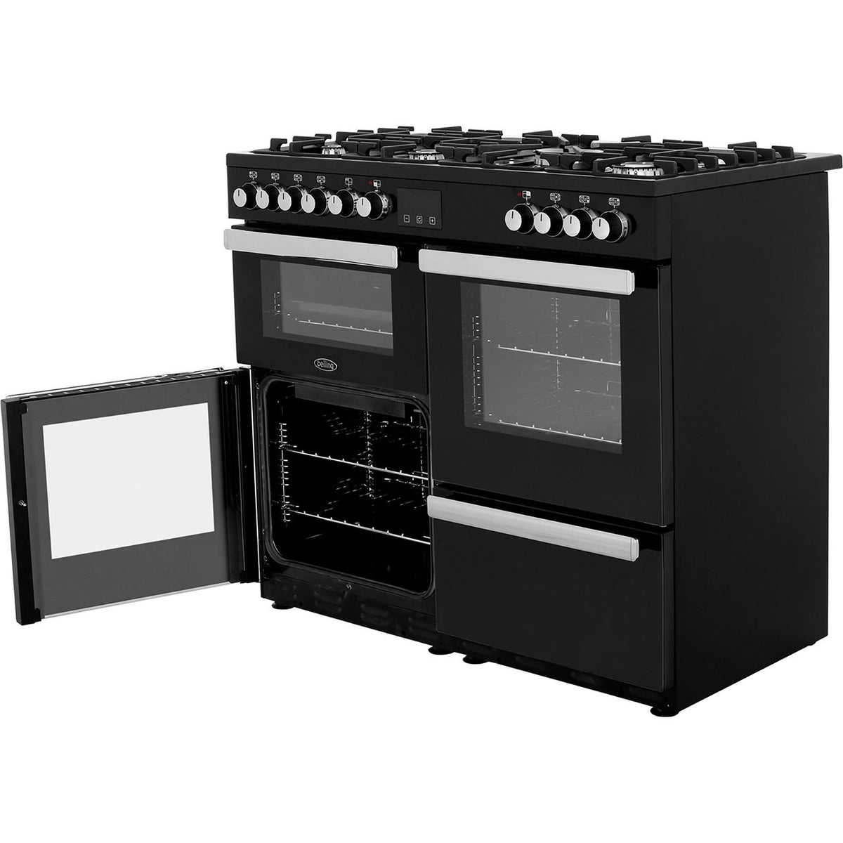 Belling Cookcentre100DFT 100cm Dual Fuel Range Cooker - Black - A-A Rated