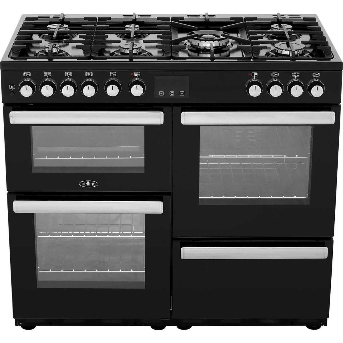 Belling Cookcentre100DFT 100cm Dual Fuel Range Cooker - Black - A-A Rated