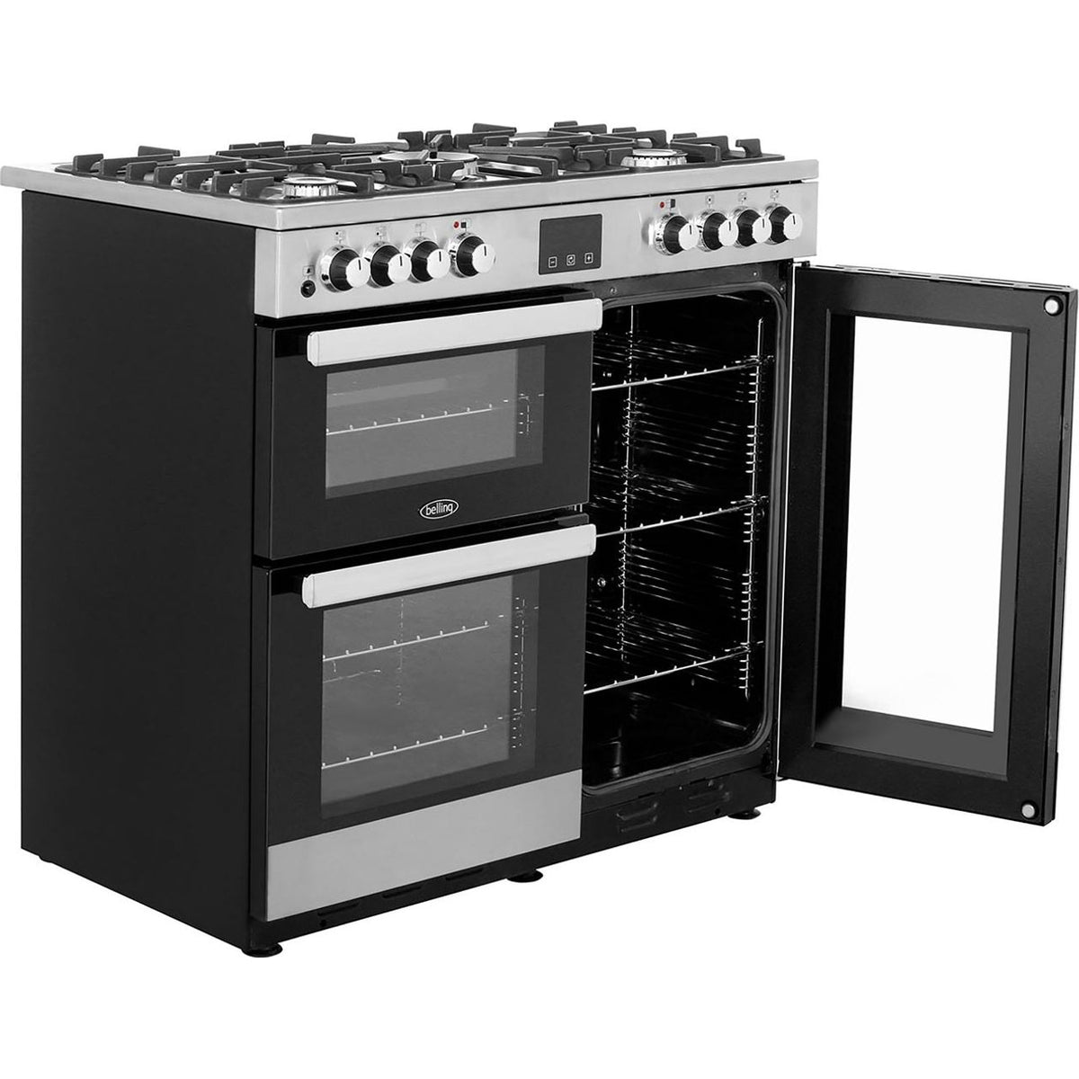 Belling Cookcentre90DFT 90cm Dual Fuel Range Cooker - Stainless Steel - A-A Rated