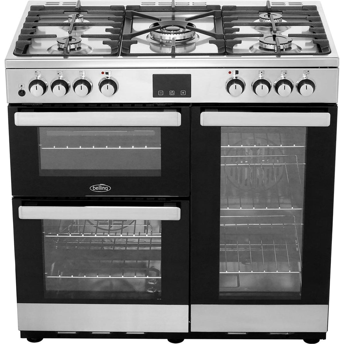 Belling Cookcentre90DFT 90cm Dual Fuel Range Cooker - Stainless Steel - A-A Rated