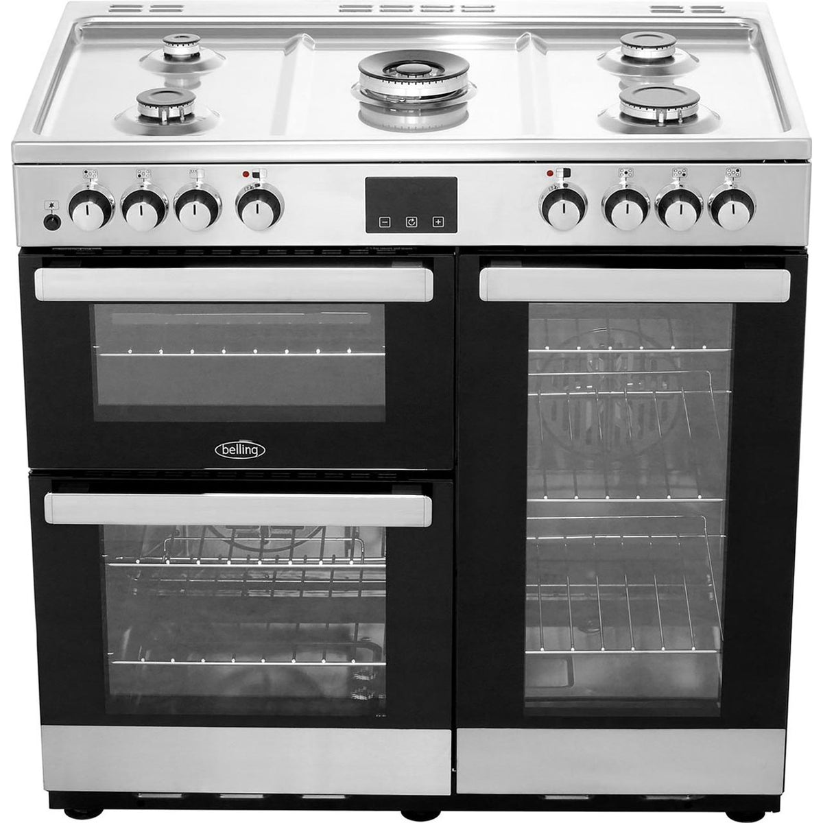 Belling Cookcentre90DFT 90cm Dual Fuel Range Cooker - Stainless Steel - A-A Rated