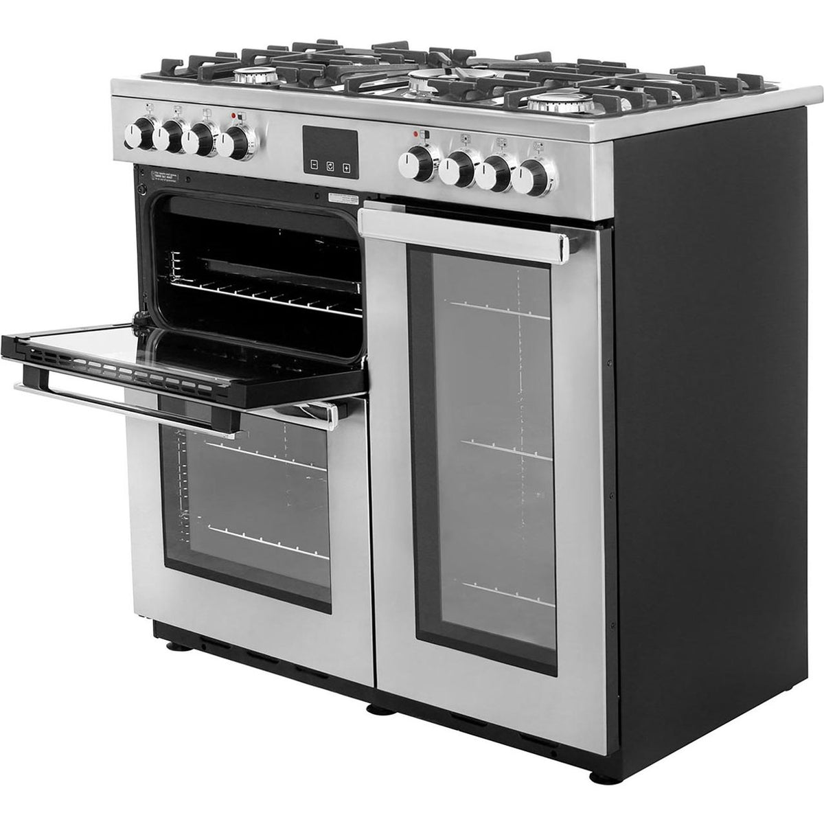 Belling Cookcentre90DFTProf 90cm Dual Fuel Range Cooker - Stainless Steel - A-A Rated