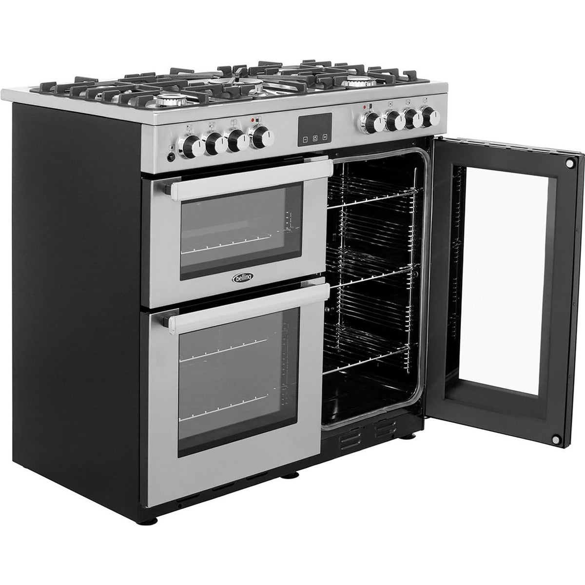 Belling Cookcentre90DFTProf 90cm Dual Fuel Range Cooker - Stainless Steel - A-A Rated