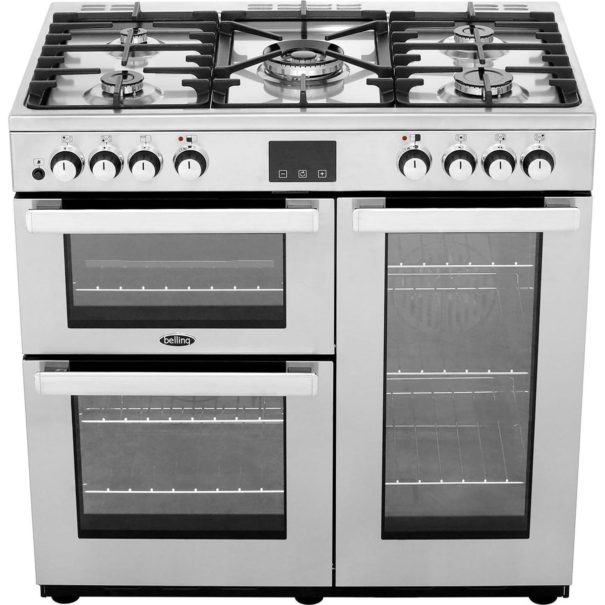 Belling Cookcentre90DFTProf 90cm Dual Fuel Range Cooker - Stainless Steel - A-A Rated