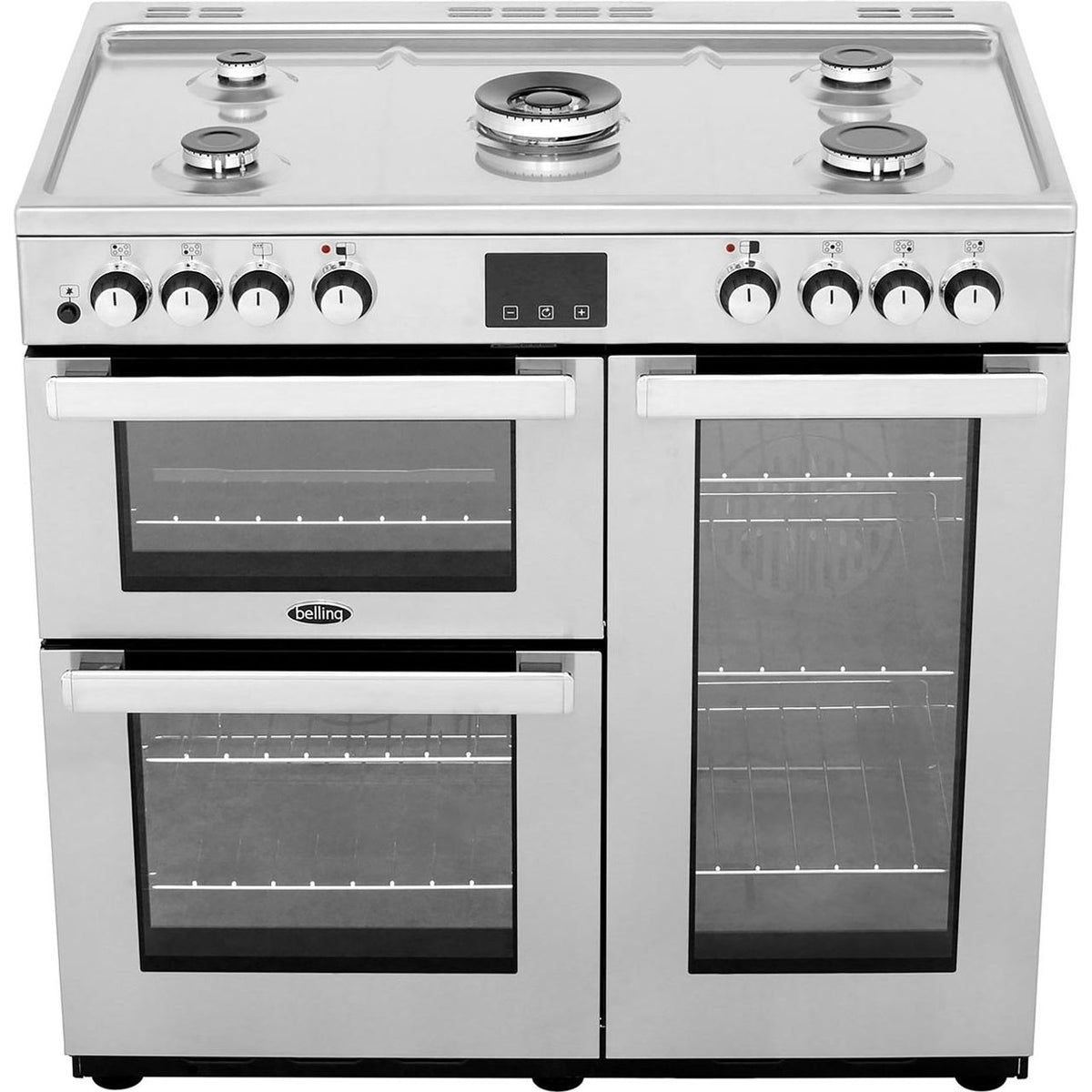 Belling Cookcentre90DFTProf 90cm Dual Fuel Range Cooker - Stainless Steel - A-A Rated