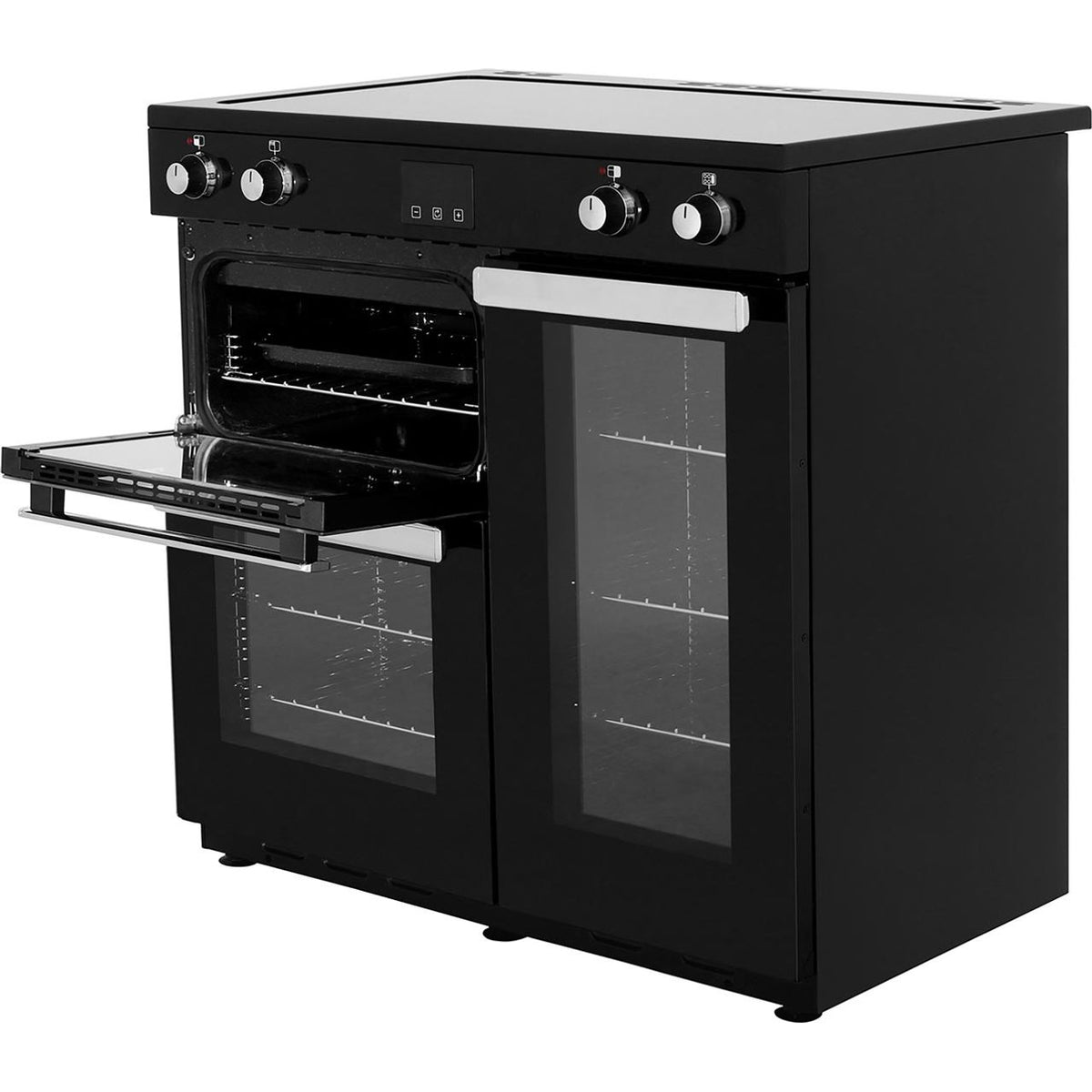 Belling Cookcentre90Ei 90cm Electric Range Cooker with Induction Hob - Black - A-A Rated