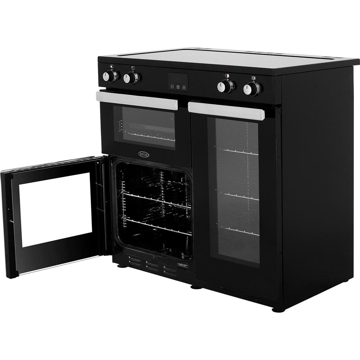 Belling Cookcentre90Ei 90cm Electric Range Cooker with Induction Hob - Black - A-A Rated