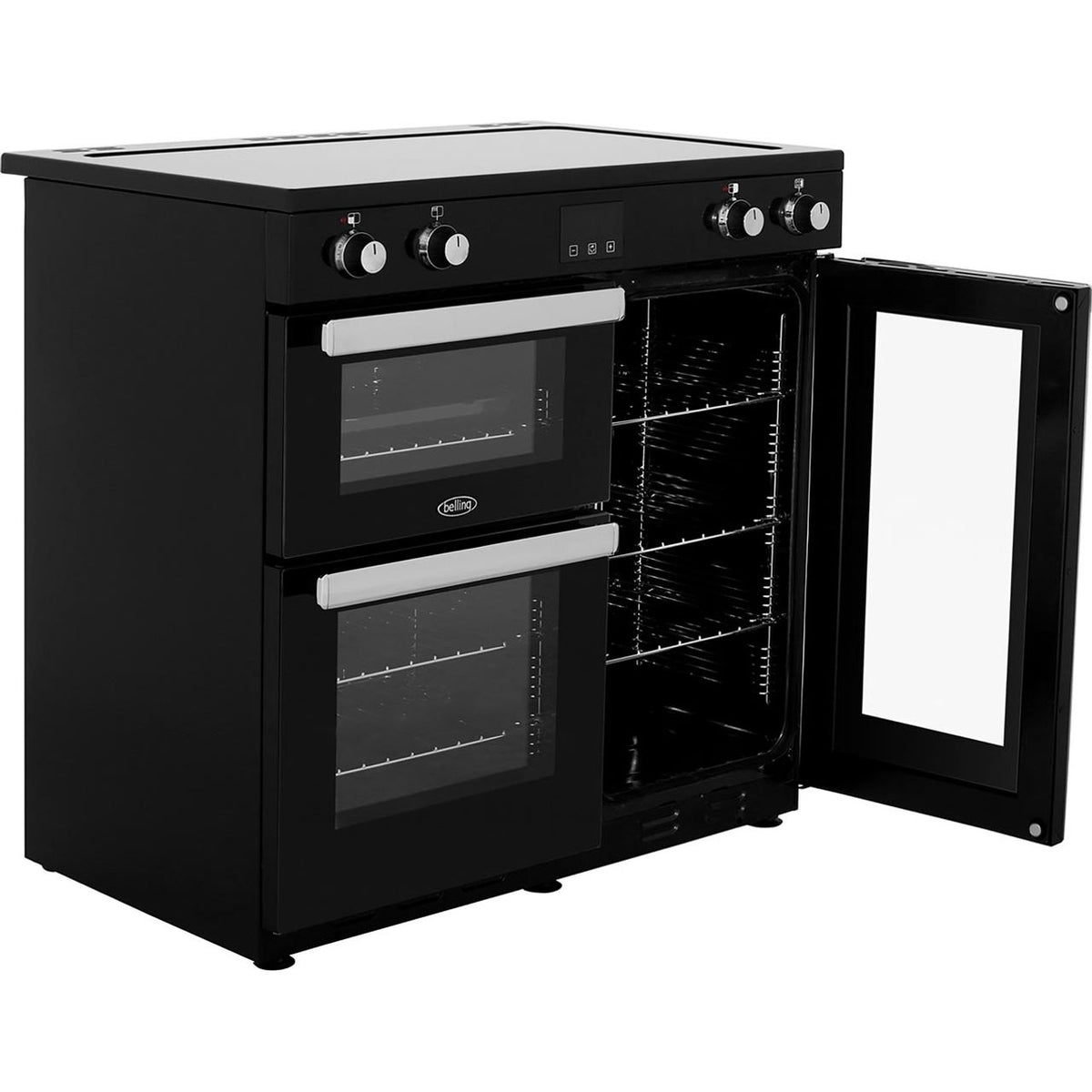 Belling Cookcentre90Ei 90cm Electric Range Cooker with Induction Hob - Black - A-A Rated