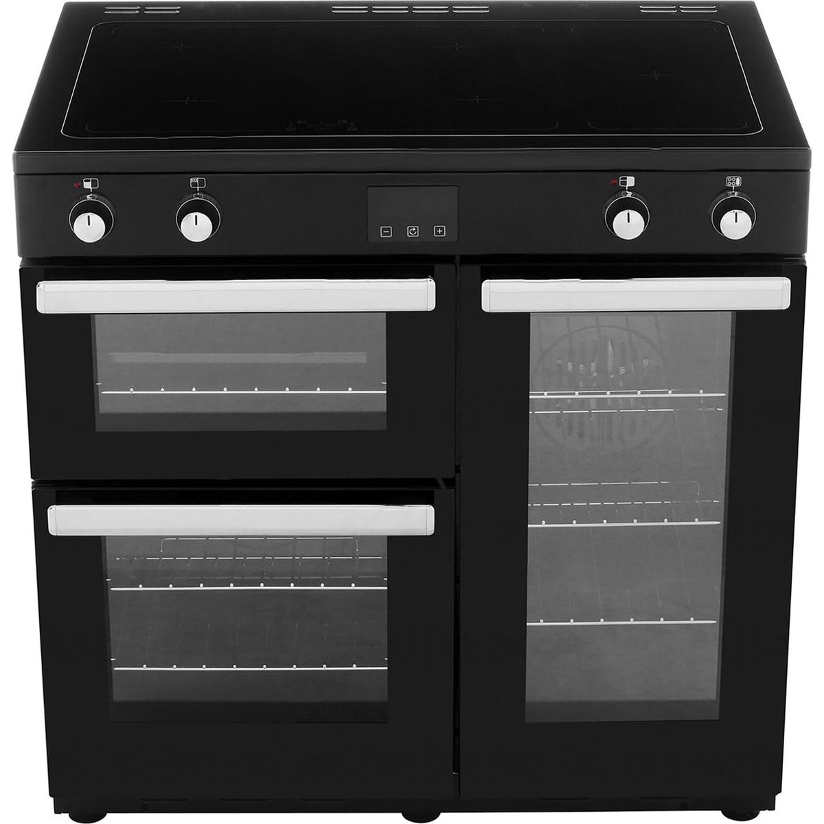 Belling Cookcentre90Ei 90cm Electric Range Cooker with Induction Hob - Black - A-A Rated