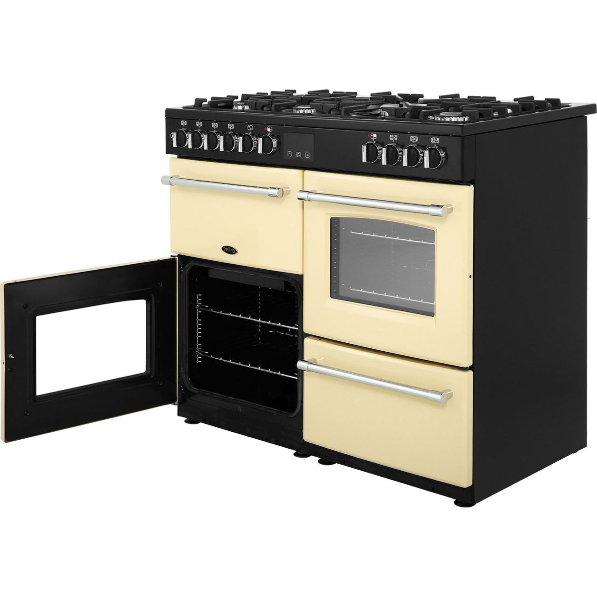 Belling Farmhouse100DF 100cm Dual Fuel Range Cooker - Cream - A-A Rated