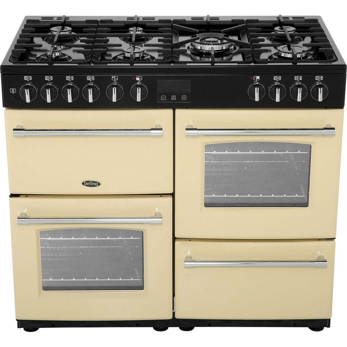 Belling Farmhouse100DF 100cm Dual Fuel Range Cooker - Cream - A-A Rated