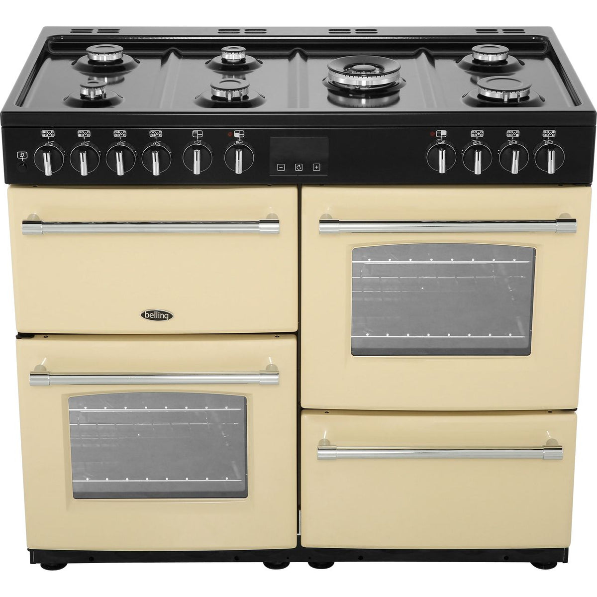 Belling Farmhouse100DF 100cm Dual Fuel Range Cooker - Cream - A-A Rated