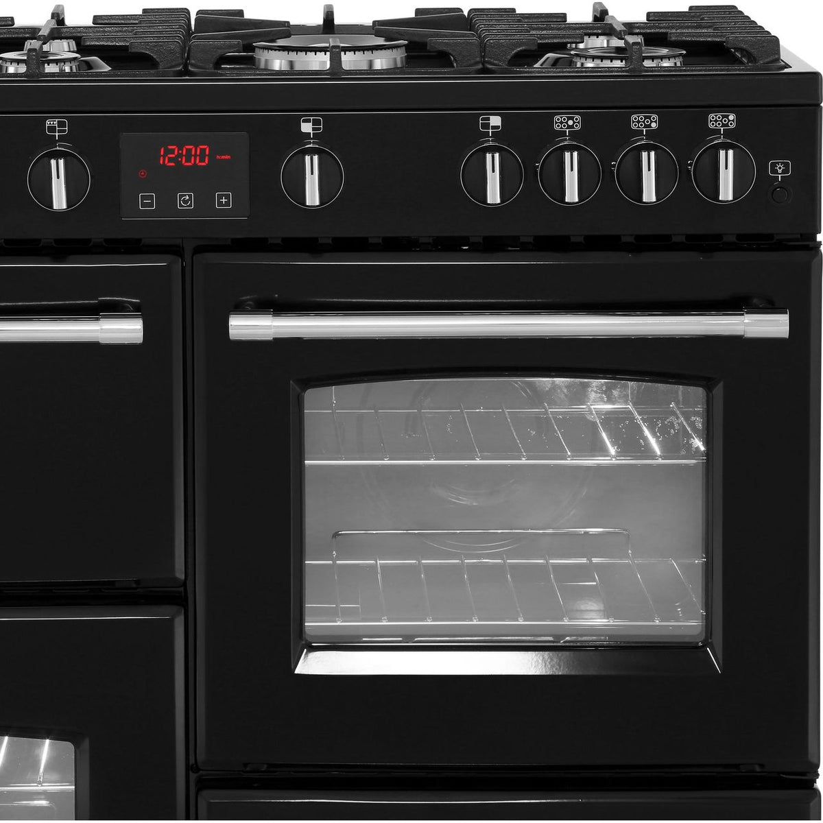 Belling FarmhouseX100G 100cm Gas Range Cooker - Black - A-A Rated