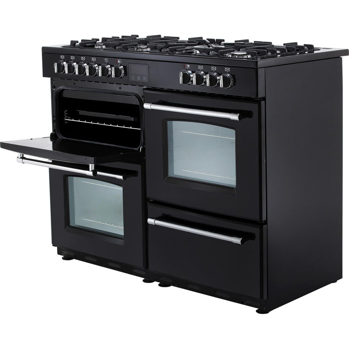 Belling Farmhouse110DF 110cm Dual Fuel Range Cooker - Black - A-A Rated