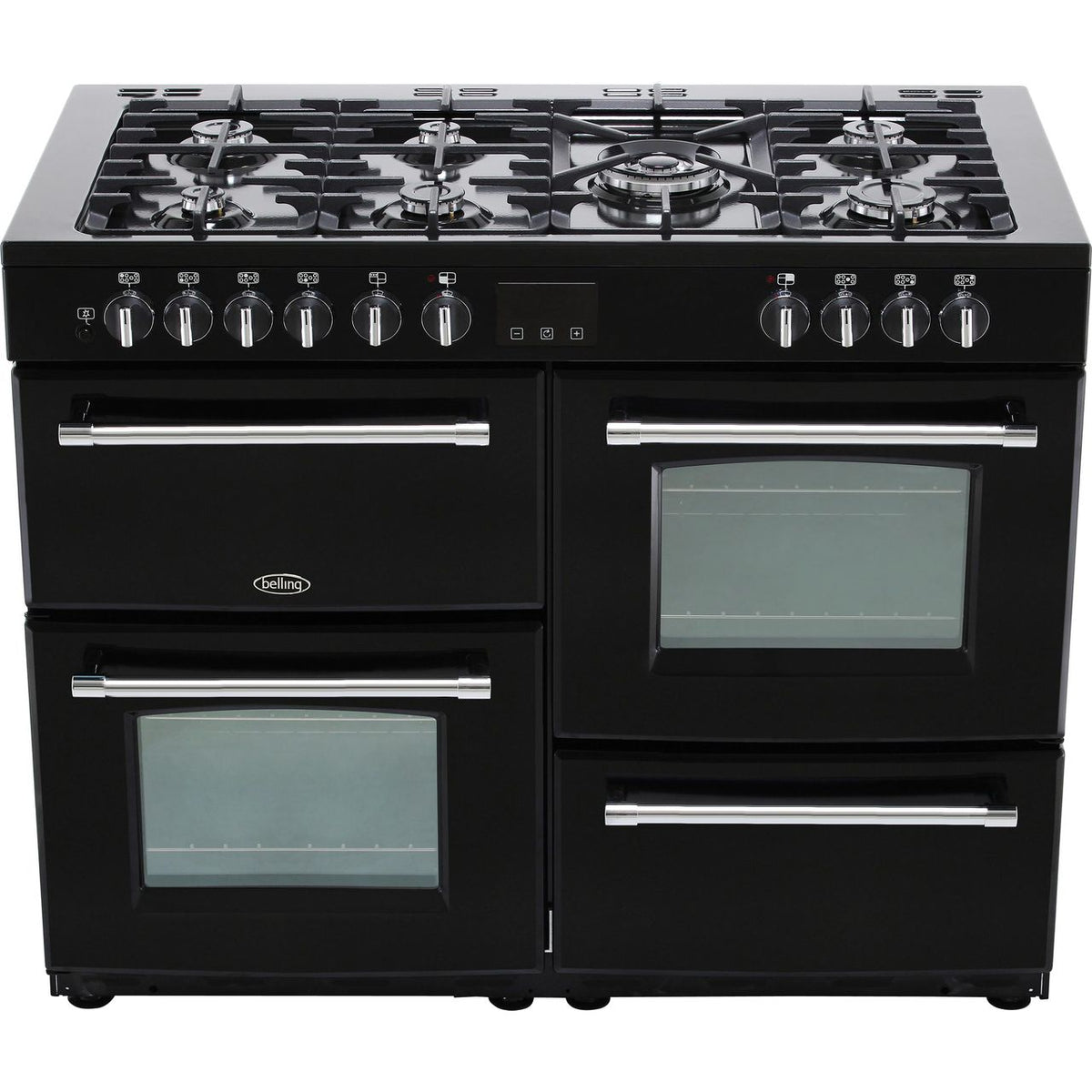 Belling Farmhouse110DF 110cm Dual Fuel Range Cooker - Black - A-A Rated